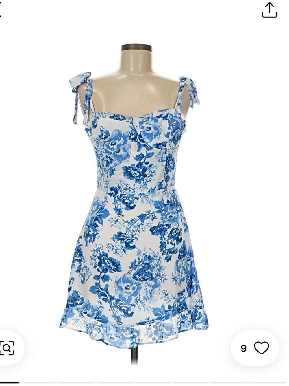 WORN ONCE - AQUA Blue and White Floral Dress
